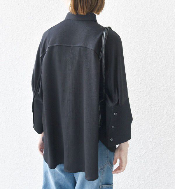 SHIPS any「SHIPS any:〈手洗い可能〉ラフ サテン ビック シルエット シャツ」|シャツ・ブラウス|