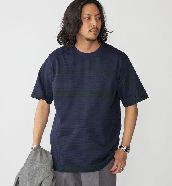 SHIPS「SHIPS: タック ボーダー Tシャツ」|Tシャツ・カットソー|ネイビー