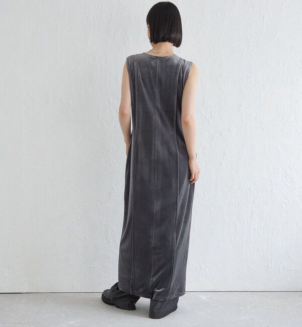 SHIPS for women「Wai＋:〈手洗い可能〉ストレッチ ポリエステル ベロア ワンピース」|ワンピース|