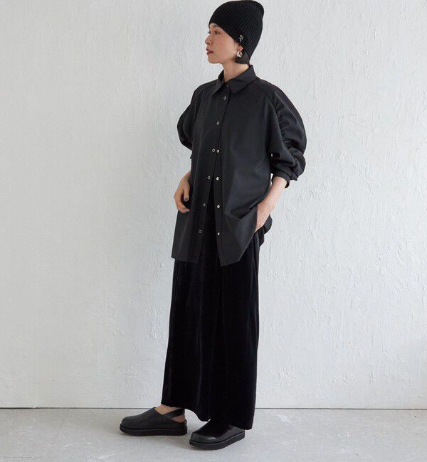 SHIPS for women「Wai＋:〈手洗い可能〉ストレッチ ポリエステル ベロア ワンピース」|ワンピース|