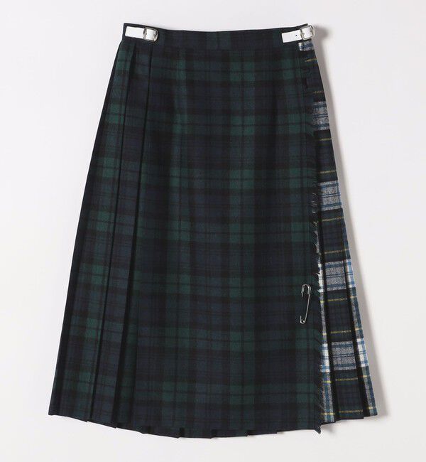 SHIPS any「ONEIL OF DUBLIN: コンビ キルト チェック スカート」|スカート|グリーン
