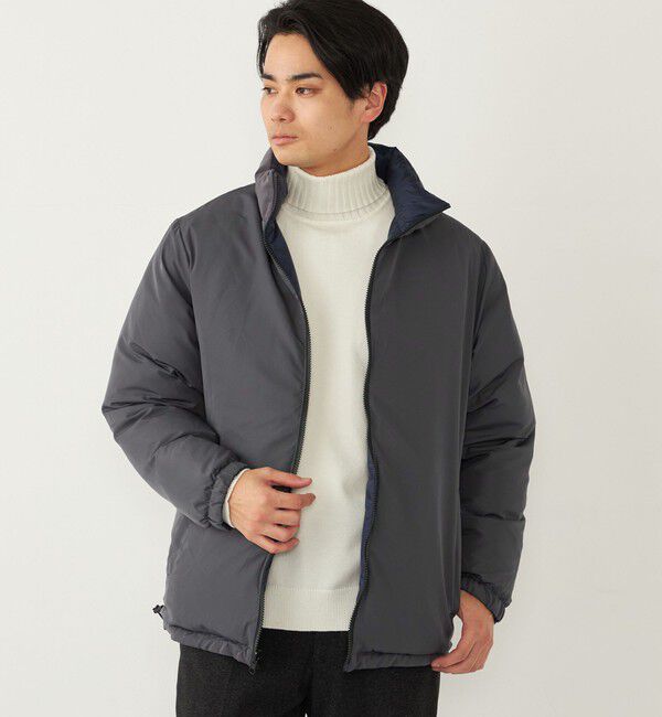 SHIPS Colors 「SHIPS Colors:リバーシブル スタンドカラー ダウン ジャケット」|ダウン|ネイビー