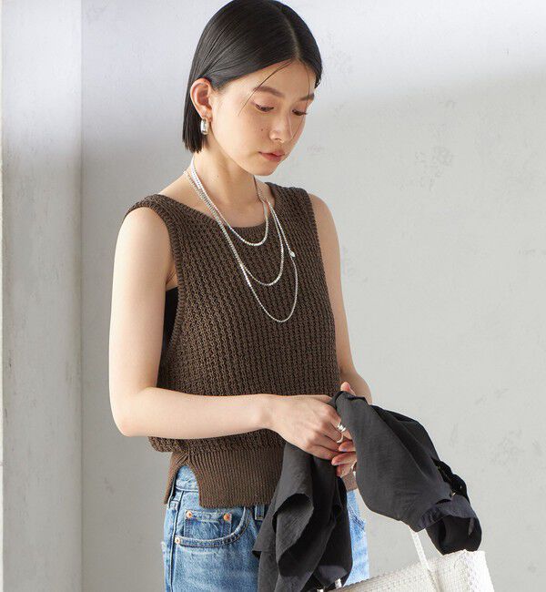 SHIPS for women「〈手洗い可能〉ペーパー ポリエステル ノースリーブ プルオーバー」|ベスト・ジレ|
