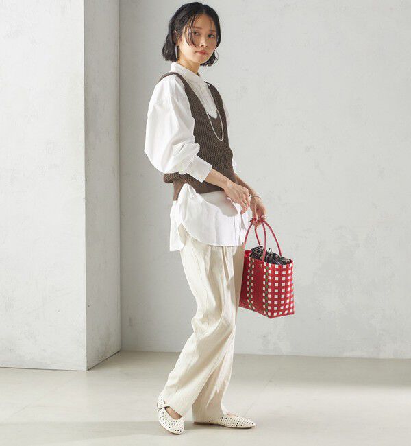 SHIPS for women「〈手洗い可能〉ペーパー ポリエステル ノースリーブ プルオーバー」|ベスト・ジレ|