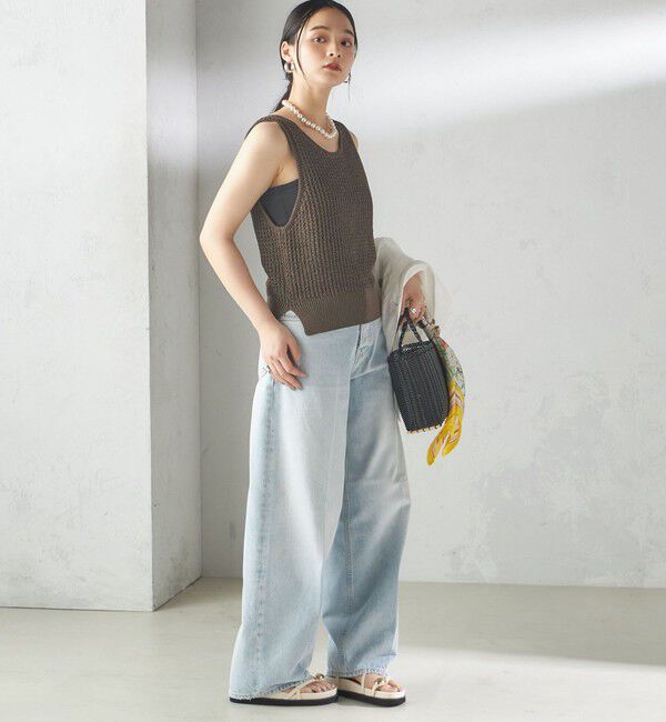 SHIPS for women「〈手洗い可能〉ペーパー ポリエステル ノースリーブ プルオーバー」|ベスト・ジレ|