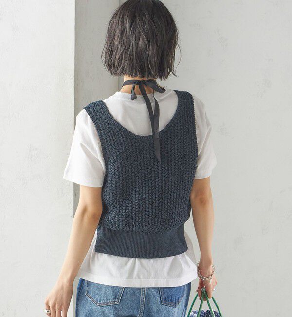 SHIPS for women「〈手洗い可能〉ペーパー ポリエステル ノースリーブ プルオーバー」|ベスト・ジレ|