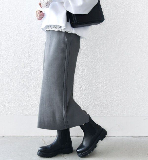 SHIPS for women「〈手洗い可能〉前後 2WAY リブ ニット スカート」|スカート|グレー系