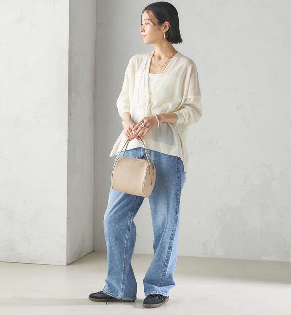 SHIPS for women「〈手洗い可能〉18G フィルミーコットン Vネック 1ボタン カーディガン」|カーディガン|