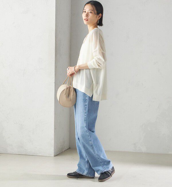 SHIPS for women「〈手洗い可能〉18G フィルミーコットン Vネック 1ボタン カーディガン」|カーディガン|