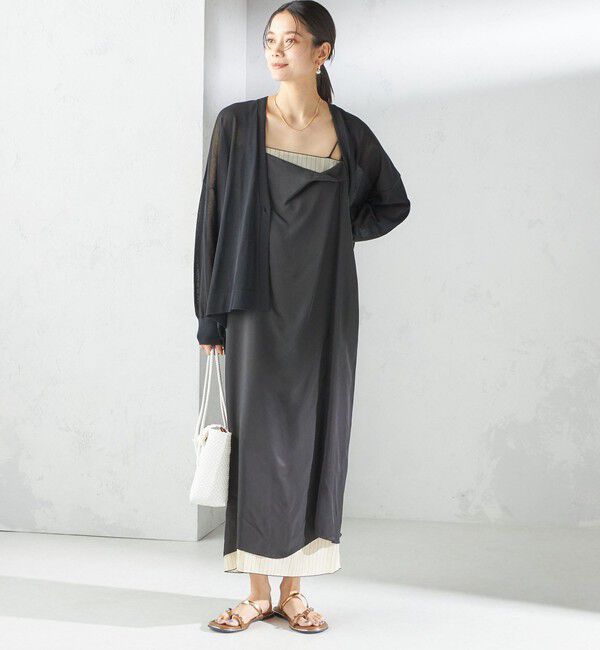 SHIPS for women「〈手洗い可能〉18G フィルミーコットン Vネック 1ボタン カーディガン」|カーディガン|