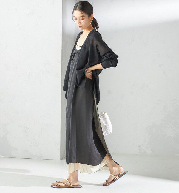 SHIPS for women「〈手洗い可能〉18G フィルミーコットン Vネック 1ボタン カーディガン」|カーディガン|