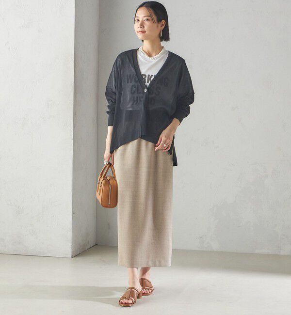 SHIPS for women「〈手洗い可能〉18G フィルミーコットン Vネック 1ボタン カーディガン」|カーディガン|