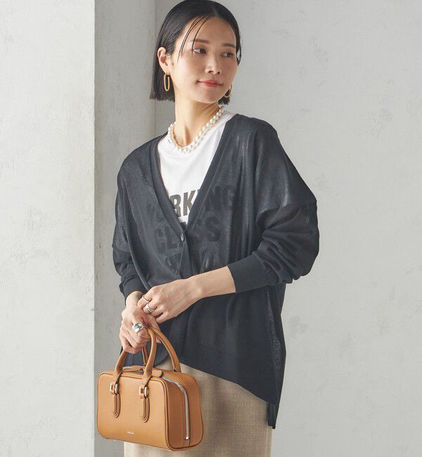 SHIPS for women「〈手洗い可能〉18G フィルミーコットン Vネック 1ボタン カーディガン」|カーディガン|