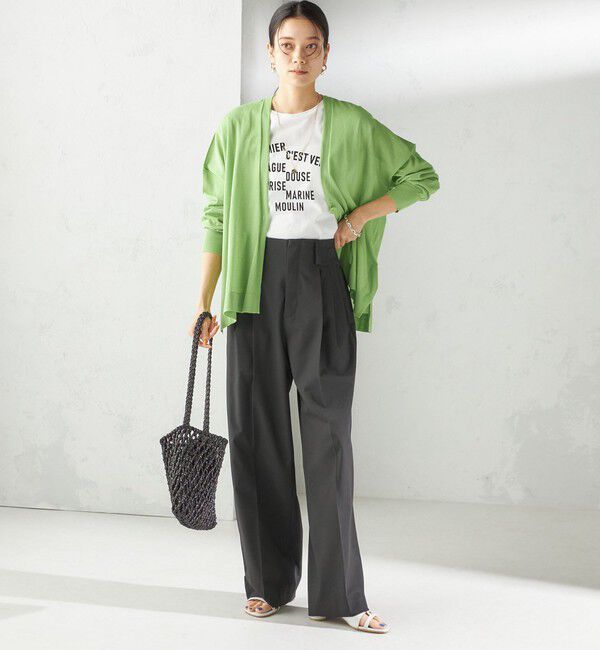 SHIPS for women「〈手洗い可能〉18G フィルミーコットン Vネック 1ボタン カーディガン」|カーディガン|