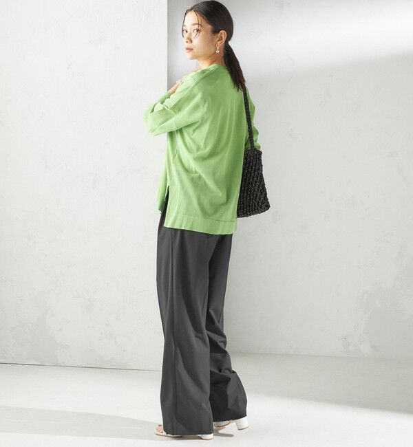 SHIPS for women「〈手洗い可能〉18G フィルミーコットン Vネック 1ボタン カーディガン」|カーディガン|