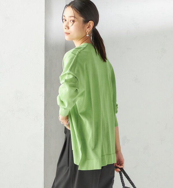 SHIPS for women「〈手洗い可能〉18G フィルミーコットン Vネック 1ボタン カーディガン」|カーディガン|