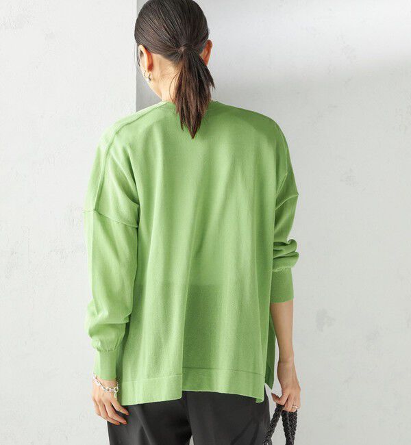 SHIPS for women「〈手洗い可能〉18G フィルミーコットン Vネック 1ボタン カーディガン」|カーディガン|