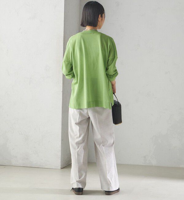 SHIPS for women「〈手洗い可能〉18G フィルミーコットン Vネック 1ボタン カーディガン」|カーディガン|