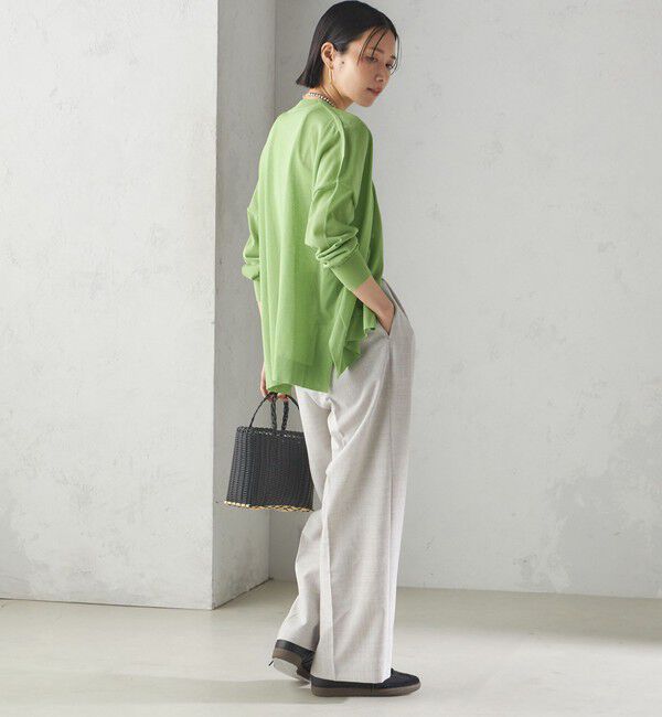 SHIPS for women「〈手洗い可能〉18G フィルミーコットン Vネック 1ボタン カーディガン」|カーディガン|