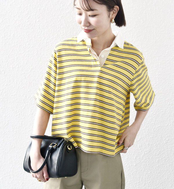 SHIPS any「SHIPS any:〈洗濯機可能〉パイル ボーダー ラガーTEE」|Tシャツ・カットソー|