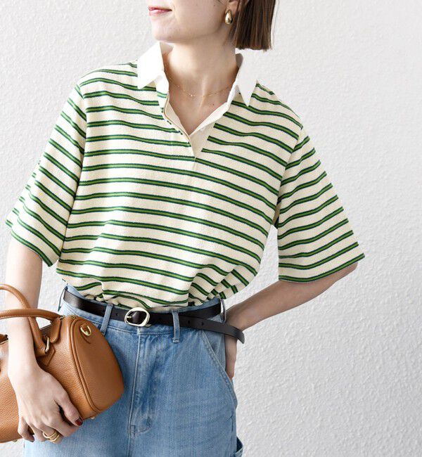 SHIPS any「SHIPS any:〈洗濯機可能〉パイル ボーダー ラガーTEE」|Tシャツ・カットソー|