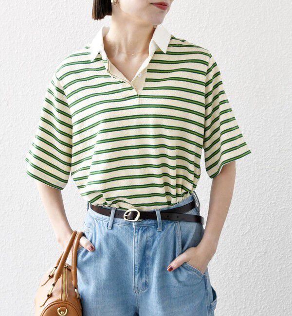 SHIPS any「SHIPS any:〈洗濯機可能〉パイル ボーダー ラガーTEE」|Tシャツ・カットソー|