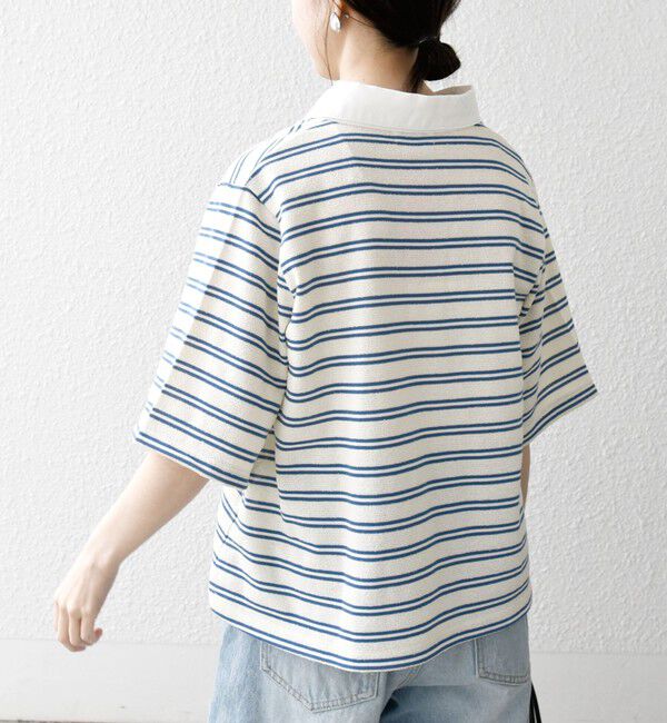 SHIPS any「SHIPS any:〈洗濯機可能〉パイル ボーダー ラガーTEE」|Tシャツ・カットソー|