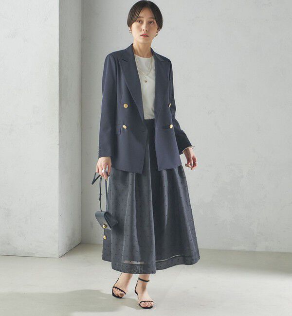 SHIPS for women「〈手洗い可能〉オーガンジー ドット 刺繍 フレア スカート」|スカート|