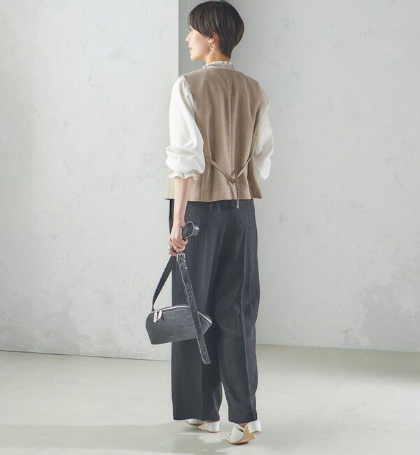 SHIPS for women「〈接触冷感/吸水速乾〉アセテート ワッシャー ウエスト デザイン パンツ」|スラックス|