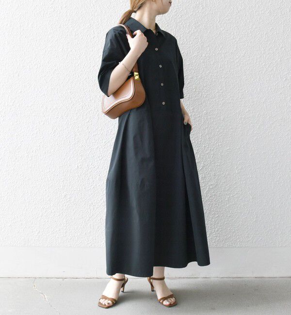 SHIPS any「SHIPS any:〈洗濯機可能〉タイプライター ボリューム シャツ ワンピース」|ワンピース|