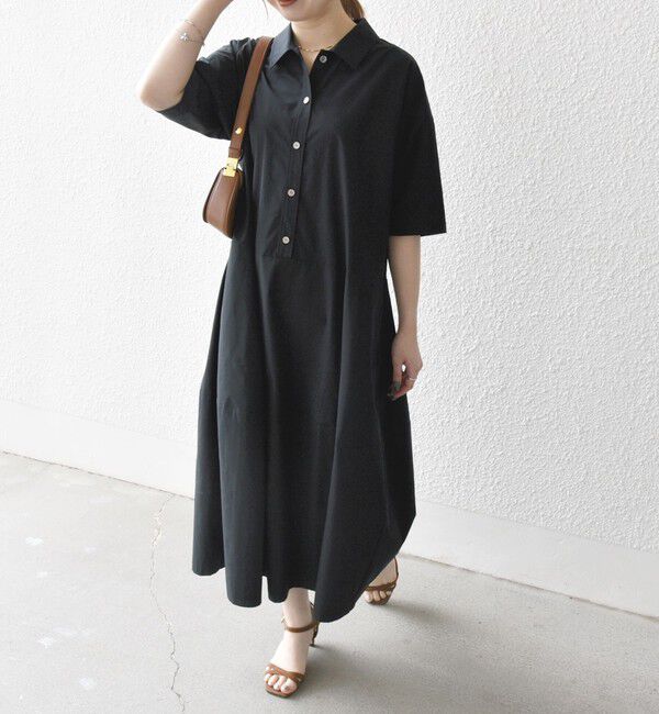 SHIPS any「SHIPS any:〈洗濯機可能〉タイプライター ボリューム シャツ ワンピース」|ワンピース|