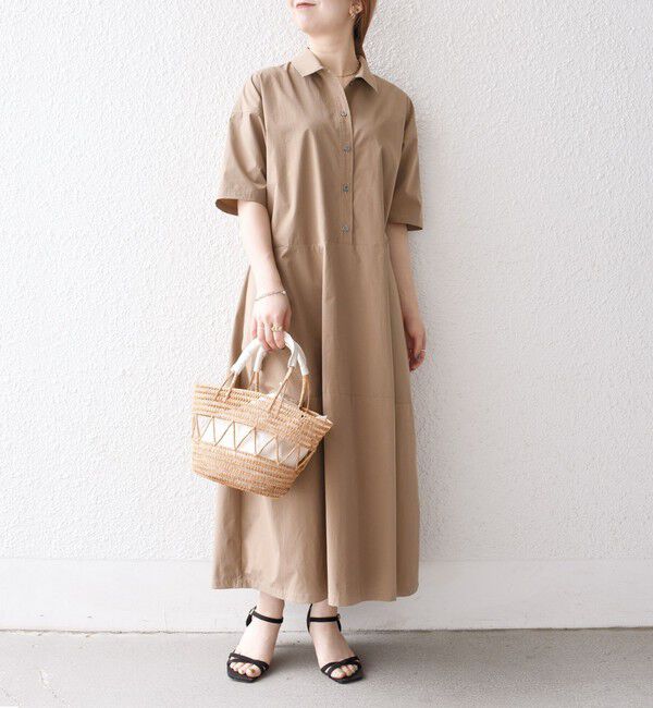 SHIPS any「SHIPS any:〈洗濯機可能〉タイプライター ボリューム シャツ ワンピース」|ワンピース|