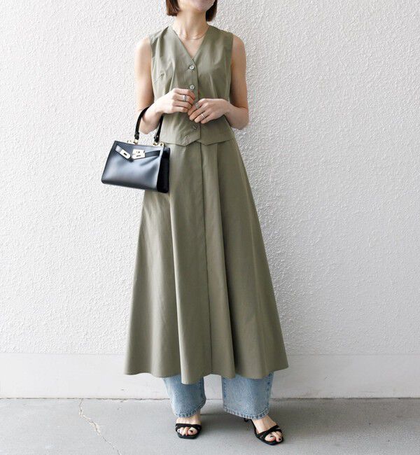 SHIPS any「SHIPS any:〈洗濯機可能〉タイプライター ジレ レイヤードデザイン ワンピース」|ワンピース|