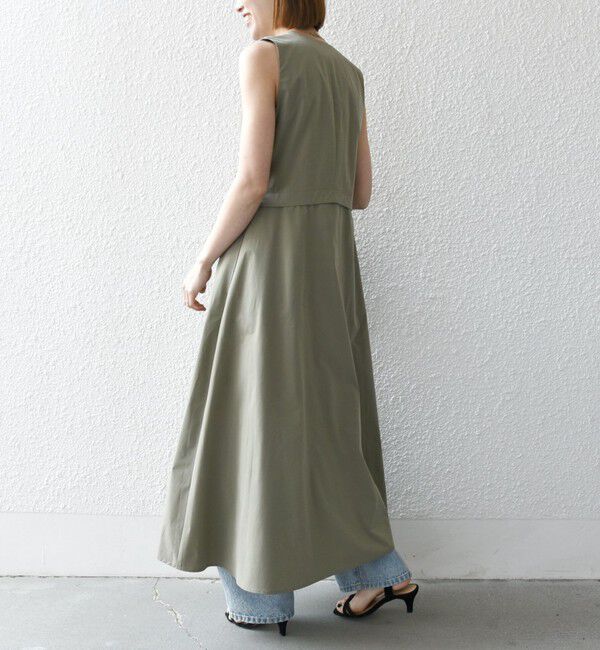 SHIPS any「SHIPS any:〈洗濯機可能〉タイプライター ジレ レイヤードデザイン ワンピース」|ワンピース|