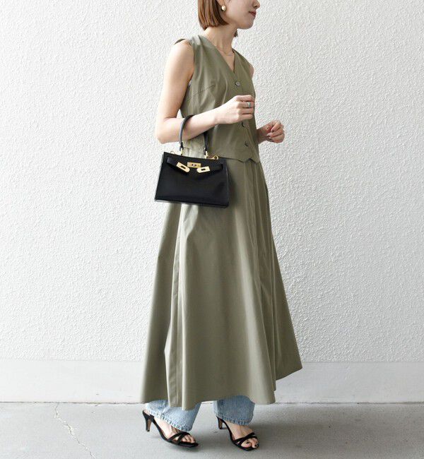 SHIPS any「SHIPS any:〈洗濯機可能〉タイプライター ジレ レイヤードデザイン ワンピース」|ワンピース|