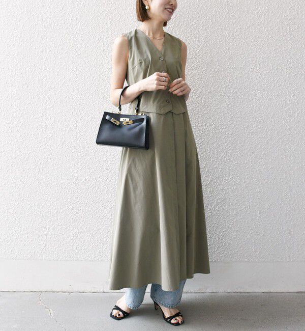 SHIPS any「SHIPS any:〈洗濯機可能〉タイプライター ジレ レイヤードデザイン ワンピース」|ワンピース|