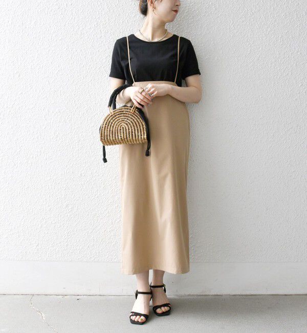 SHIPS any「SHIPS any:〈洗濯機可能〉Iライン キャミ ワンピース &times; ベーシック TEE セット」|ジャンパースカート|