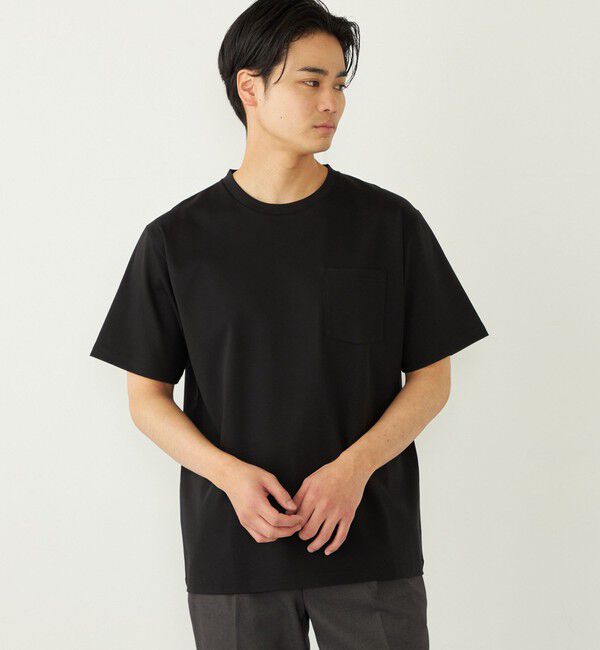 SHIPS Colors 「SHIPS Colors:〈接触冷感〉シルケット コットン クルーネック TEE◇」|Tシャツ・カットソー|ブラック