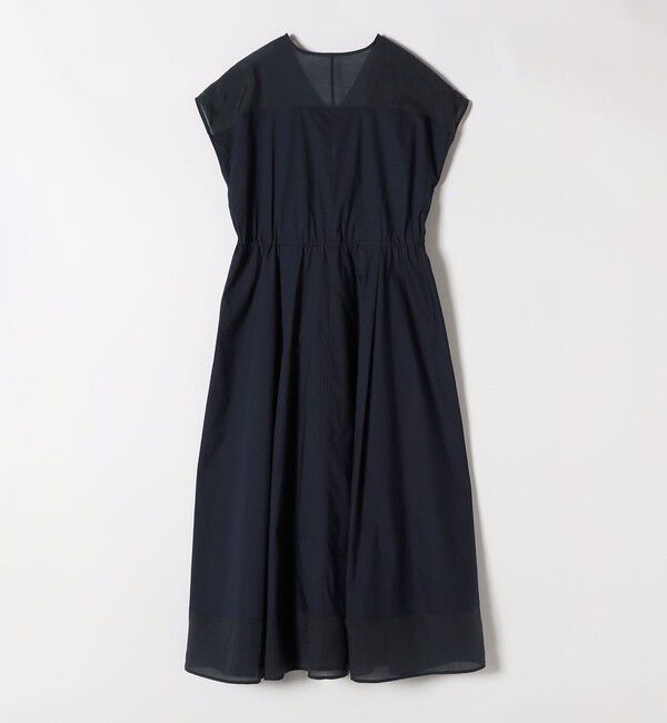 quaranciel「quaranciel :〈洗濯機可能〉シアー ドッキング Vネック フレンチスリーブ ワンピース」|ワンピース|