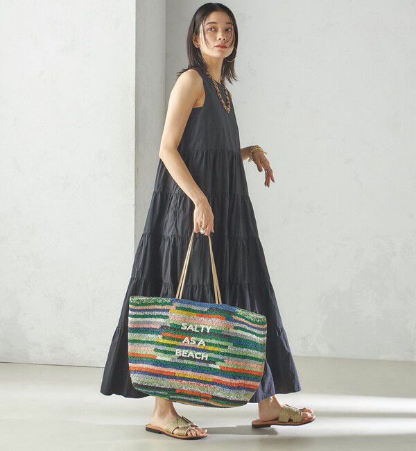 SHIPS for women「〈手洗い可能〉Fanaka:ポプリン ティアード ロング ワンピース」|ワンピース|