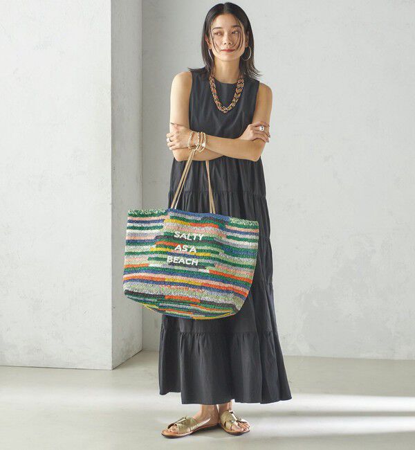 SHIPS for women「〈手洗い可能〉Fanaka:ポプリン ティアード ロング ワンピース」|ワンピース|