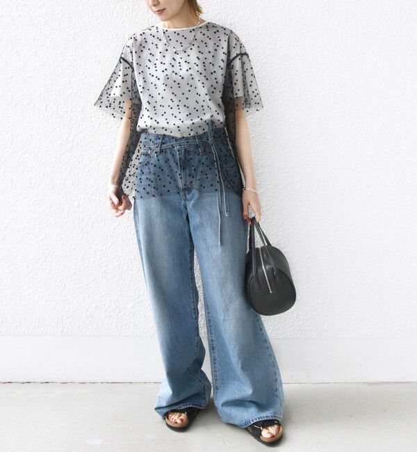 SHIPS for women「【WEB限定】スター チュール レイヤード TEE」|Tシャツ・カットソー|