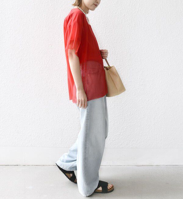 SHIPS for women「【WEB限定】スター チュール レイヤード TEE」|Tシャツ・カットソー|