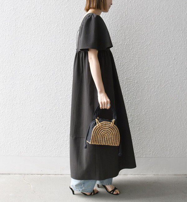 SHIPS any「SHIPS any:〈洗濯機可能〉ミニサッカー スクエアネック フレア ワンピース」|ワンピース|