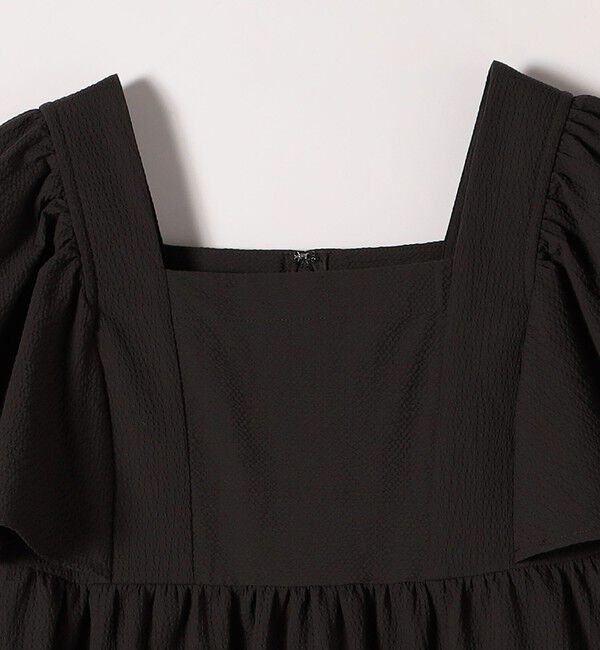 SHIPS any「SHIPS any:〈洗濯機可能〉ミニサッカー スクエアネック フレア ワンピース」|ワンピース|