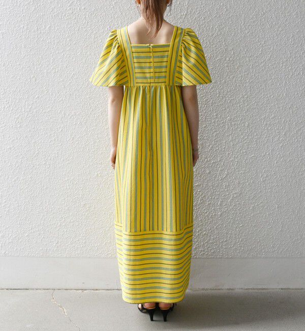 SHIPS any「SHIPS any:〈洗濯機可能〉ミニサッカー スクエアネック フレア ワンピース」|ワンピース|