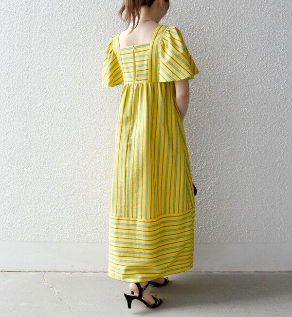 SHIPS any「SHIPS any:〈洗濯機可能〉ミニサッカー スクエアネック フレア ワンピース」|ワンピース|