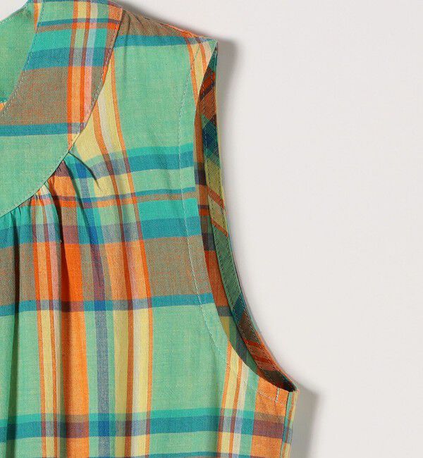 SHIPS any「SHIPS any:〈洗濯機可能〉マドラス チェック ノースリーブ ワンピース」|ワンピース|