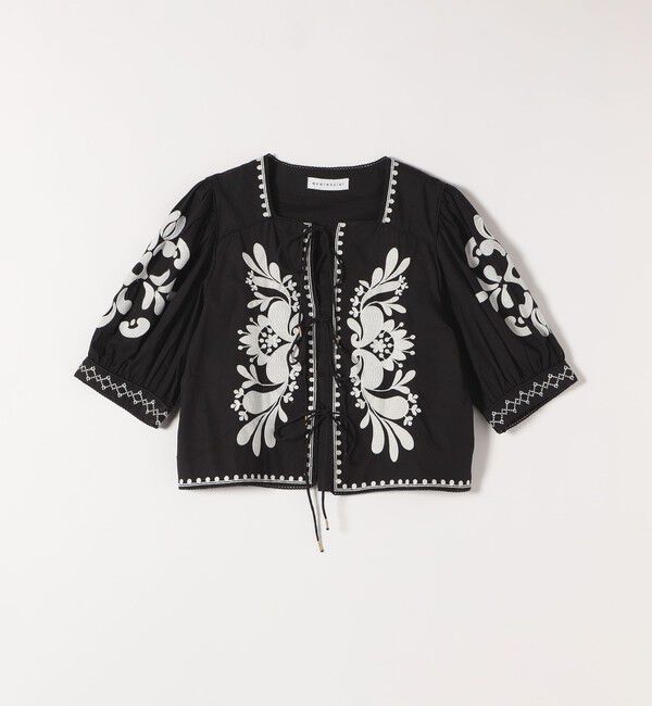 quaranciel「quaranciel:〈洗濯機可能〉エンブロイダリー スクエアネック ブラウス」|シャツ・ブラウス|