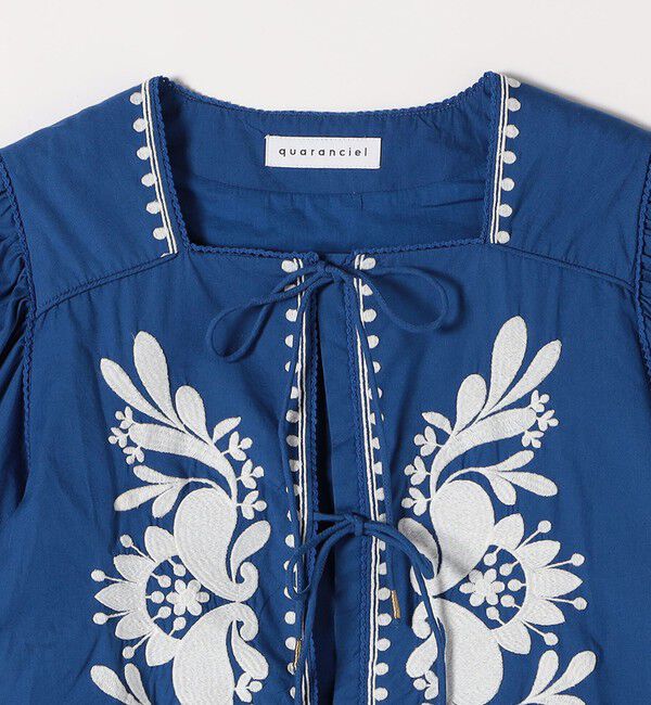 quaranciel「quaranciel:〈洗濯機可能〉エンブロイダリー スクエアネック ブラウス」|シャツ・ブラウス|